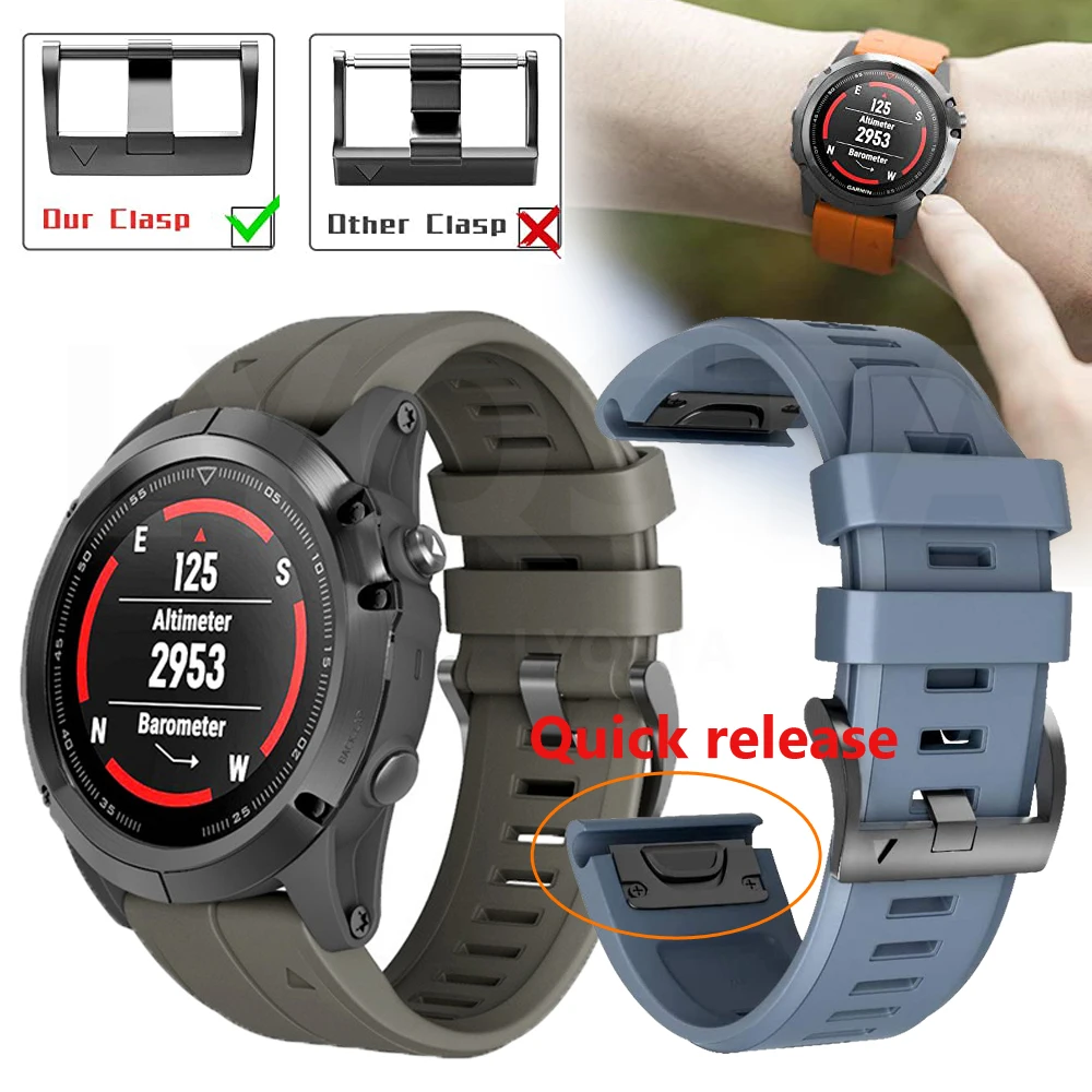 Ремешок для умных часов Garmin Fenix 6 6S 6X Pro 5X 5 5S Plus 3 3HR 935 D2 силиконовый браслет 22 мм 26 |