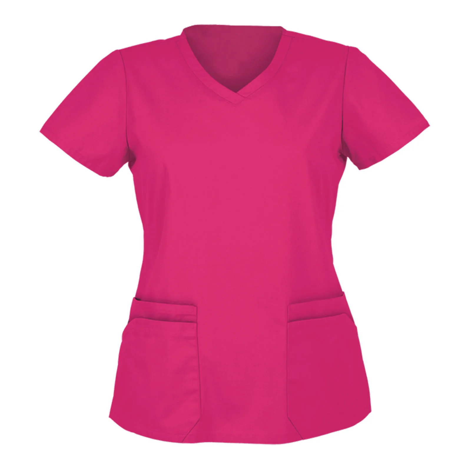 

Hot Sales Nurse Uniform Women Short Sleeve Neck Tops Working Uniform Blouse Nurses Uniform Scrubs Top FFT