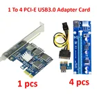 PCI-E-PCI-E адаптер 1 поворот 4 PCI-Express слот 1x To16x USB3.0 специальный переходник-карта PCIe преобразователь для майнинга BTC