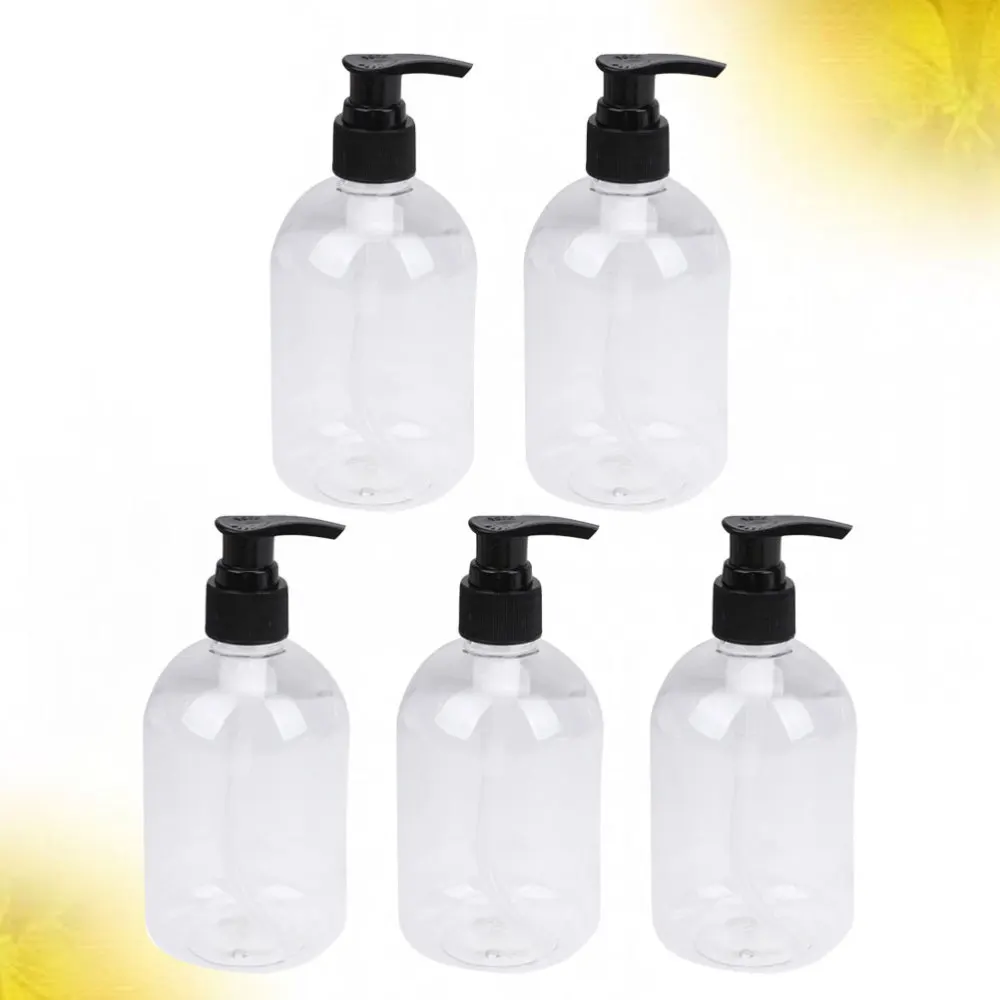 

5 Pcs 350ml Useful Shower Bottles Containers Toiletry Bottles Refillable Shampoo Container Liquid Bottle for Home Bathroom (