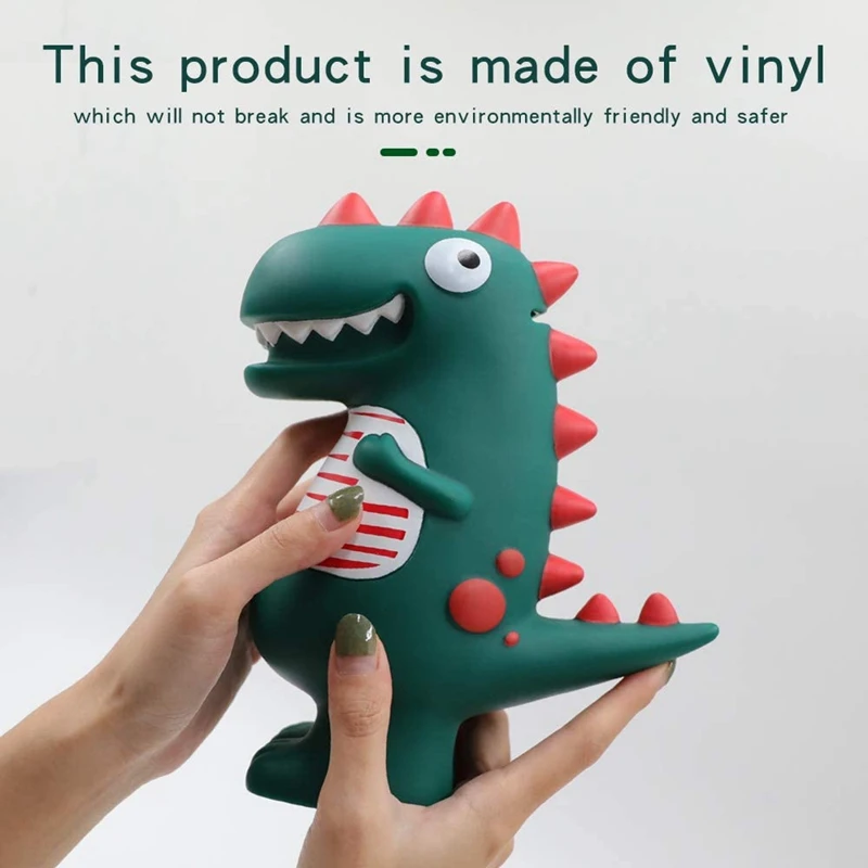 Копилка Детская копилка с зеленым динозавром из мультфильма Противоударная для