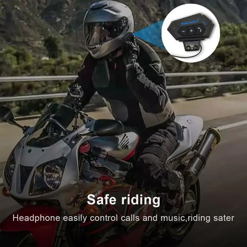 

BT12 Motorcycle Helmet Headset Bluetooth Intercom Hands-free Microphone Earphone Motorcycle Helmet Headset