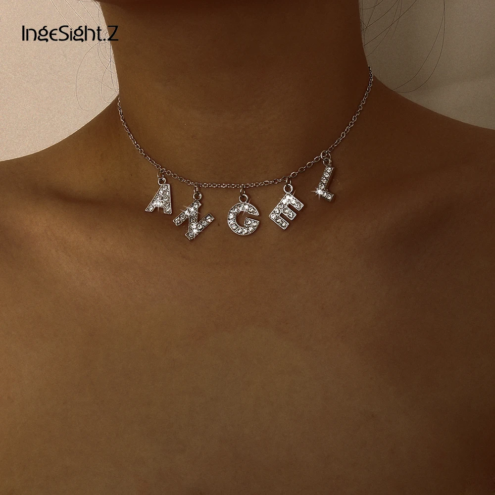 Чокер Ingesight.Z Женский ожерелье с подвеской в виде буквы ангела стиле панк