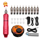 Горячая Распродажа тату-машинка в комплекте, блок питания для татуировки, Вращающаяся ручка в комплекте для перманентного макияжа бровей с иглой для микроблейдинга