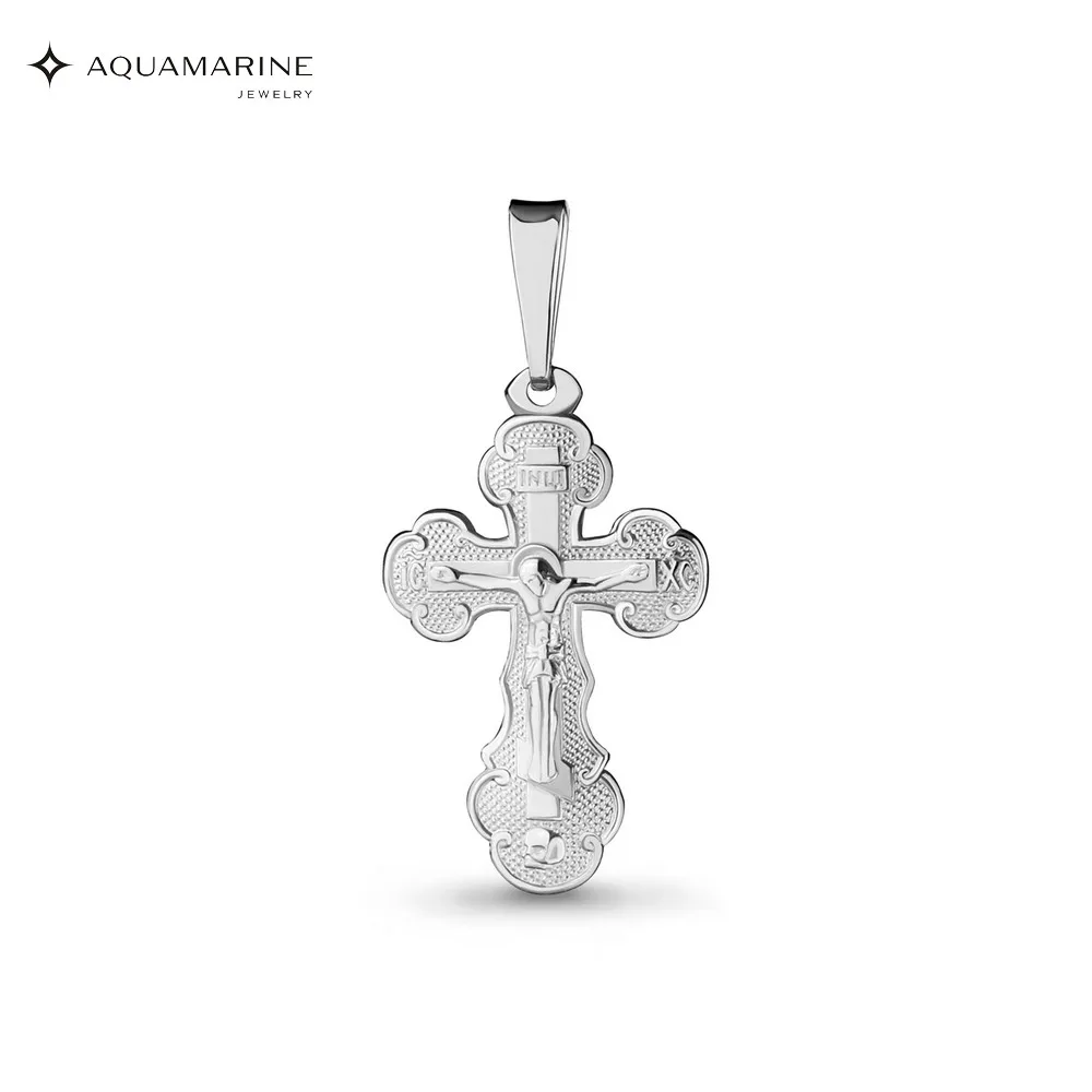 Крест православный AQUAMARINE без вставок Серебро 925 пробы | Украшения и аксессуары
