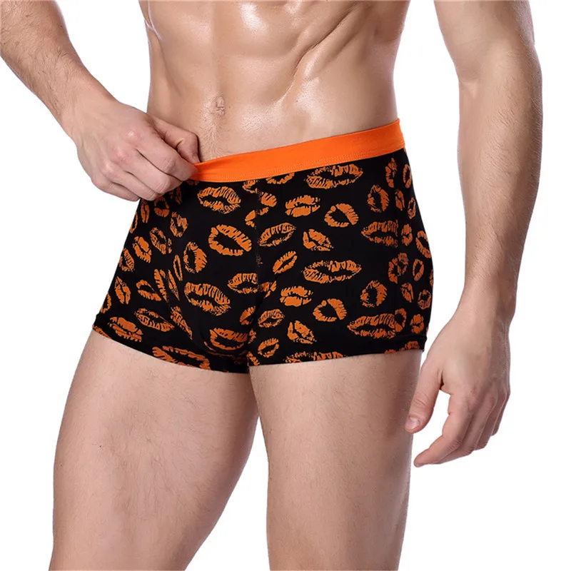 Мужское дышащее нижнее белье SAGACE трусы боксеры из бамбукового волокна с принтом