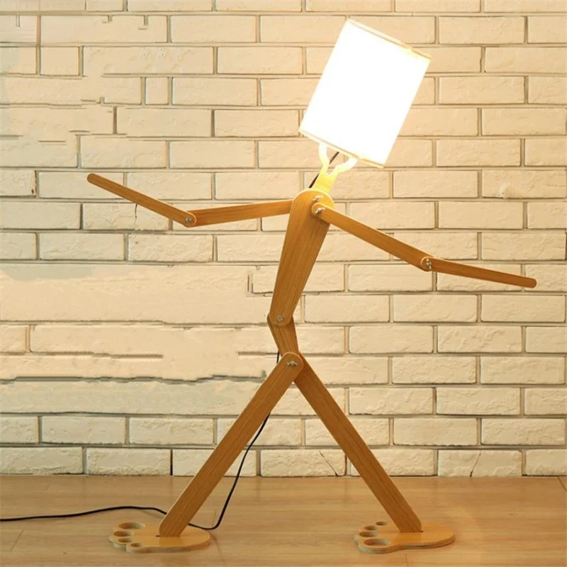 Современные Простые креативные деревянные напольные лампы для спальни гостиной