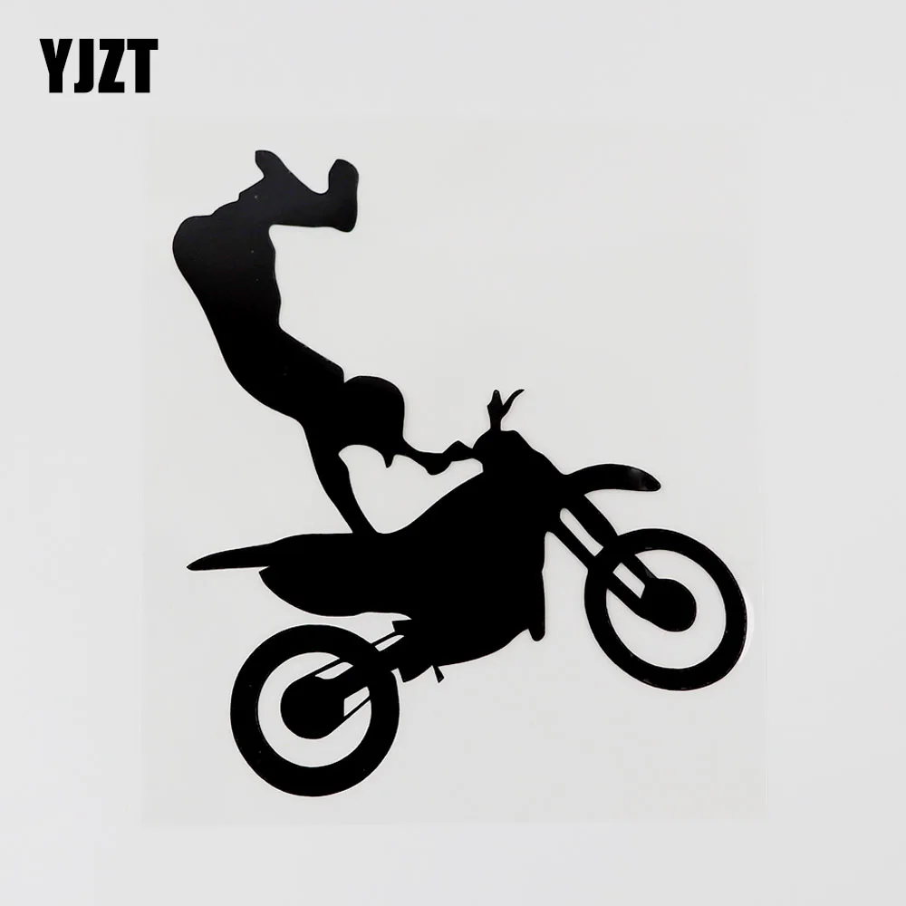 

YJZT 11.9CMX13.6CM Motocross Race Sport Silhouette Decal Vinyl Car Sticker Black/Silver 8A-0811