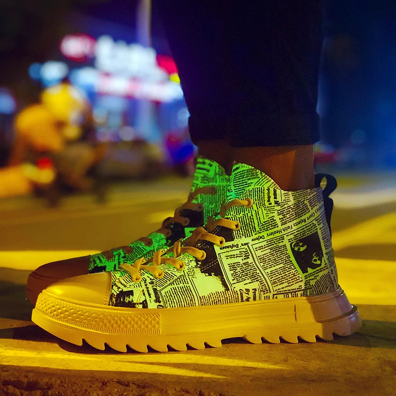 Новая Осенняя модная Светоотражающая обувь для скейтбординга Zapatos De Hombre мужские