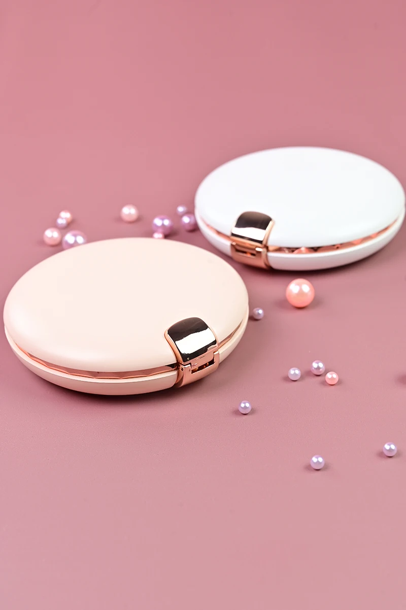 Portable Cosmetic LED Makeup Mirror Light Hand Warmer Rechargeable Power Bank 3X Magnifying Make-up Folding Beauty Mirror