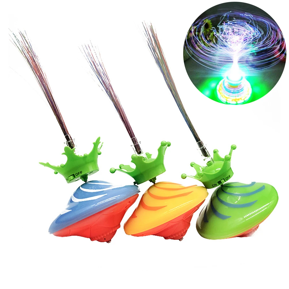 3 шт. светильник со звуком LED спиннинг дрифт топ игрушка волоконно оптический
