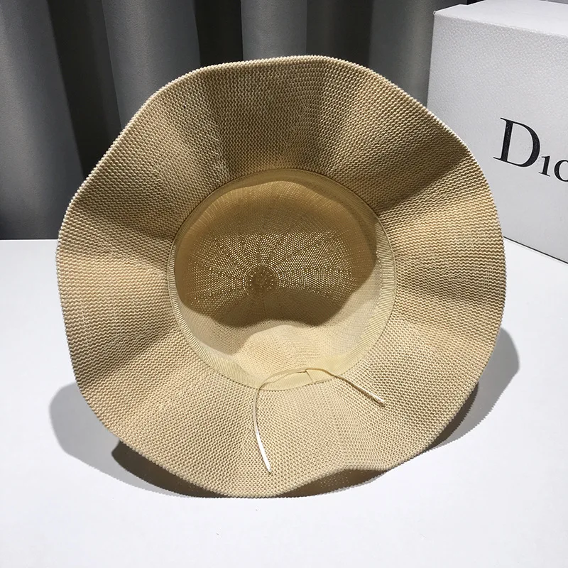 

Summer Beach Sun Hat for Women Bucket Hats Wide Brim Straw Panama Travel Outdoor Roll up Cap Belt Buckle Fedora UPF50+