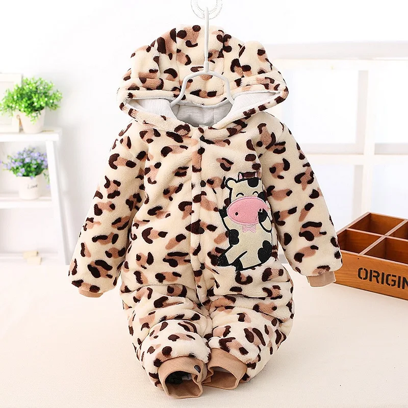 Детский Теплый фланелевый комбинезон для мальчиков и девочек Recem Nascido