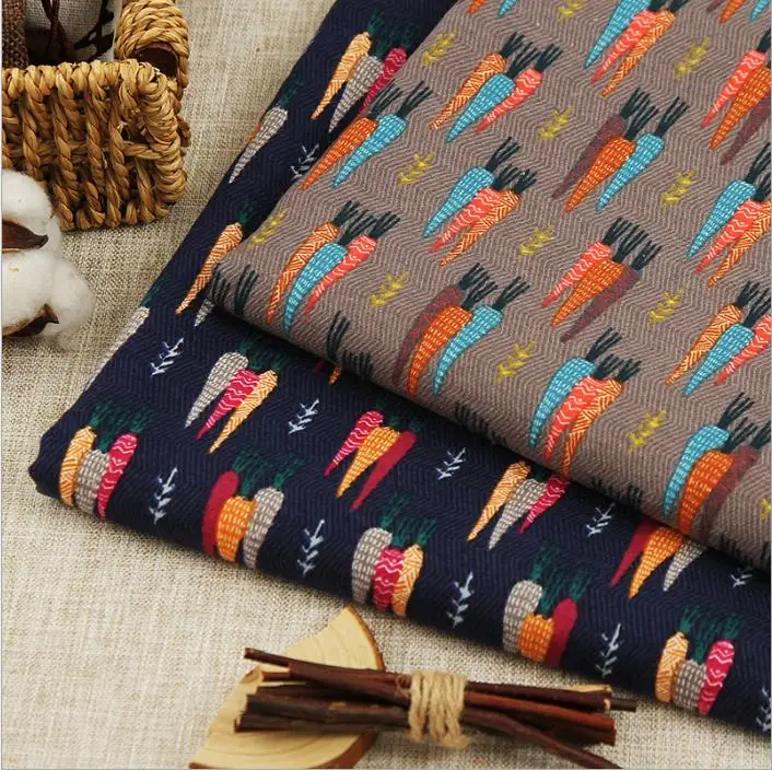 

New Carrot Printed Fabric Woven Brushed Fabric Women's and Children's Wear Cotton Fabric, width 140cm, 1 yards