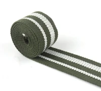 38mm cotton webbing stripe olive green webbing fabric webbing belt strap handbag strap canvas webbing leash webbing dog collar