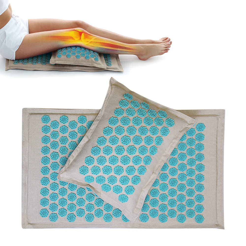 

Spike Mat Acupressure Mat, Massage Mat Acupuncture Pillow Set Yoga Mat Needle Relieve Back, Neck and Sciatic Pain, Relax Muscles