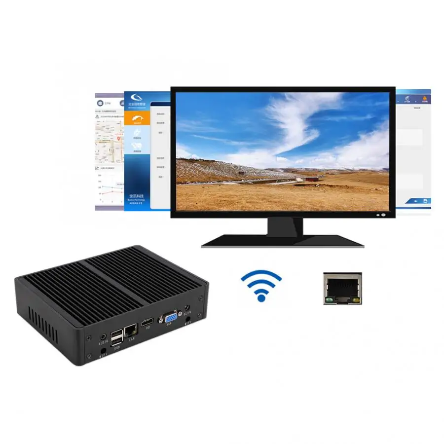 Для Intel Core i5 4200U для Win 7 Mini PC промышленный компьютер 4G ram + 128GB SSD 100-240V настольный |
