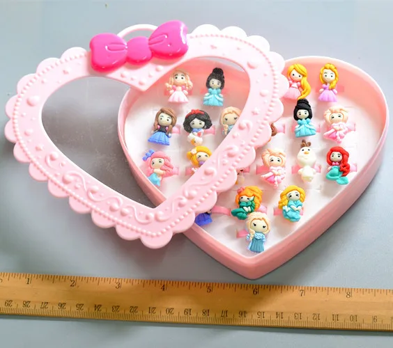 20 штук диснеевской принцессы для детей в возрасте 6 кольцо штучной упаковке Эльзы