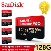 sandisk extreme pro flash 128gb card micro sd card sdxc uhs i400gb 256gb 64gb u3 v30 tf card memory card adapter for camera dji