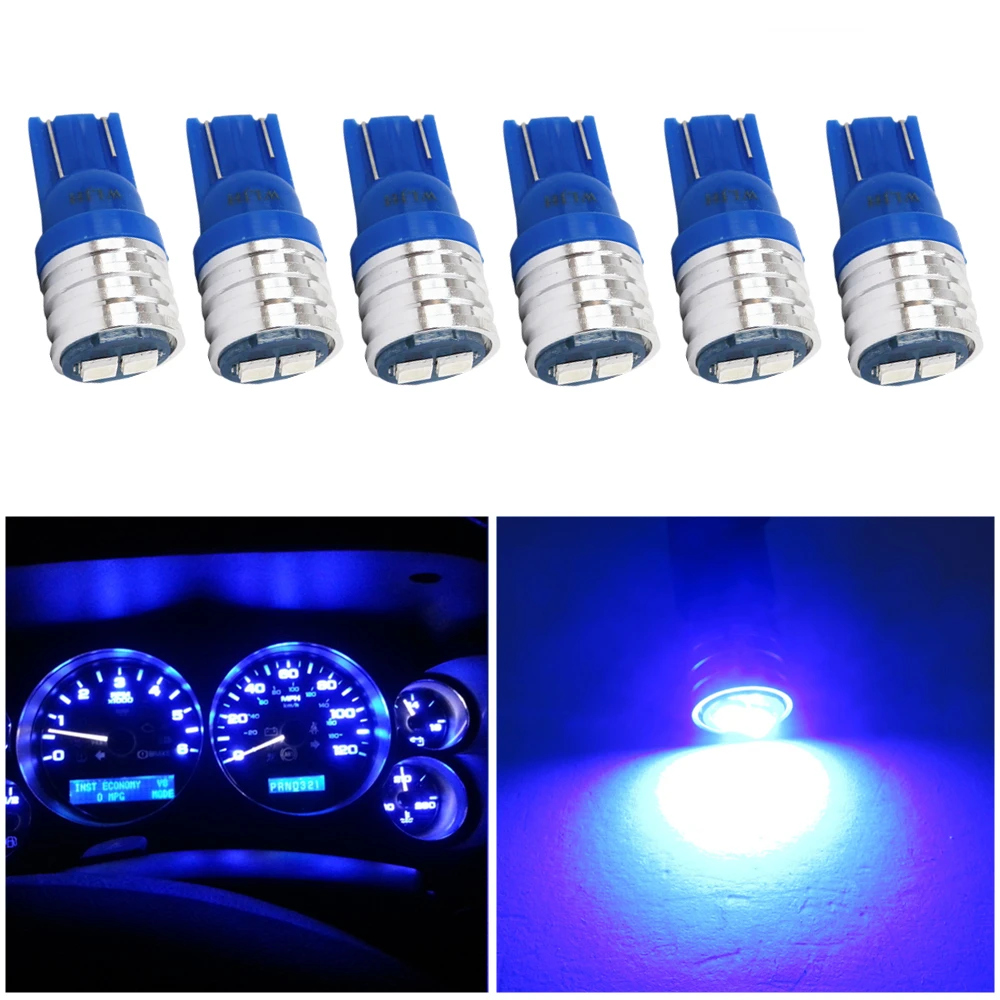 WLJH 6x яркая светодиодная лампа T10 W5W 158 194, автомобильная интерьерная купольная карта, грузовой номерной знак, приборная панель, панель приборной панели, светильник