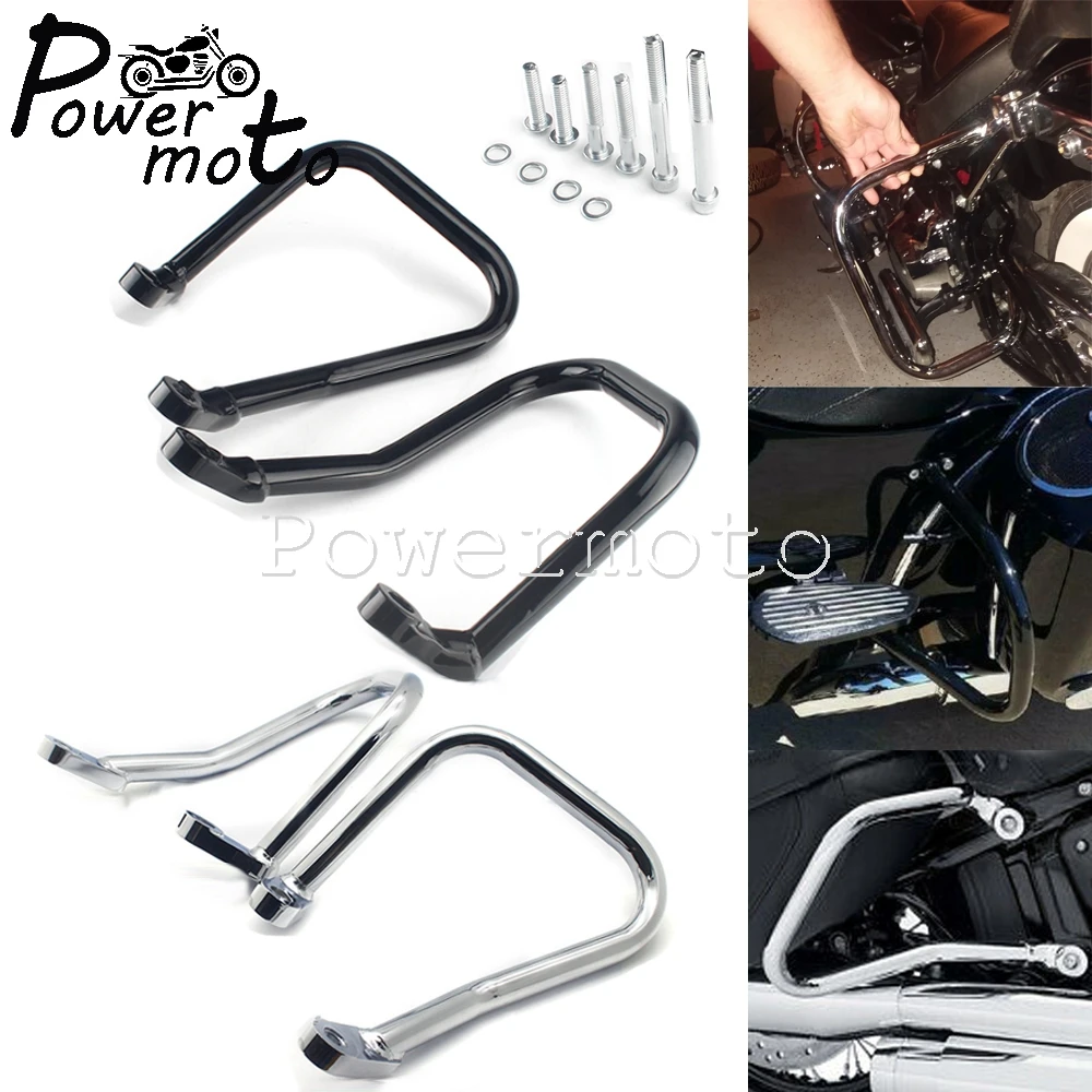 

1 пара, черная/хромированная задняя фрикционная защита для Softail FLHC FLHCS Heritage Classic FLHC 114 FLHCS 2018-2020