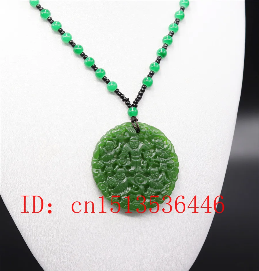 Ожерелье с подвеской из натурального зеленого нефрита ювелирные изделия