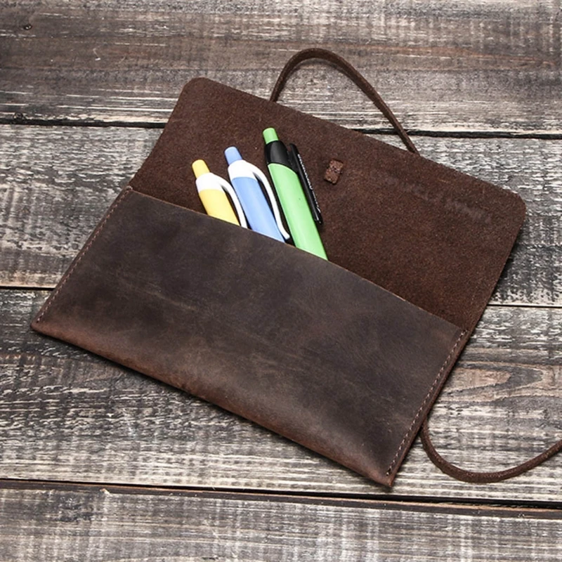 Чехол для карандашей ручной работы из воловьей кожи | Канцтовары офиса и дома