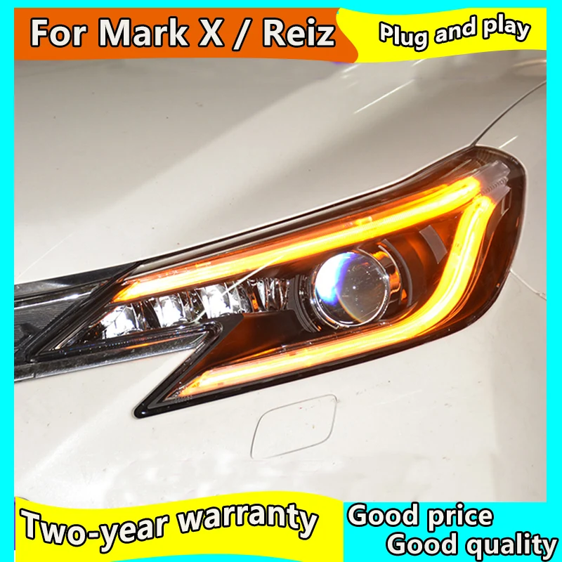 Автостайлинг фары для Toyota Reiz 2013 2018 Mark X светодиодный ная фара Биксеноновая DRL в
