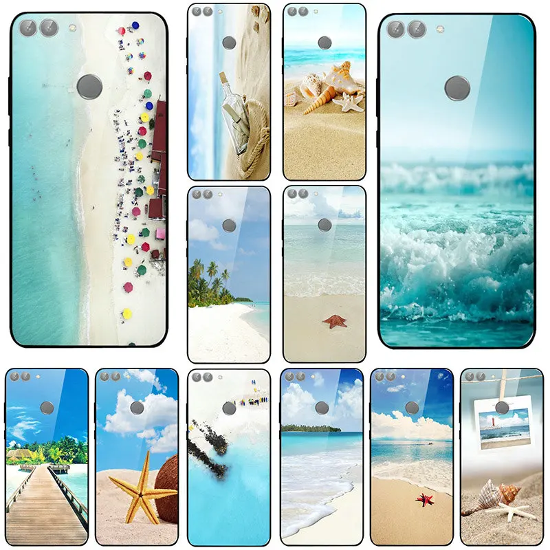 Красивые пляжные чехлы на мобильный телефон из закаленного стекла с морской