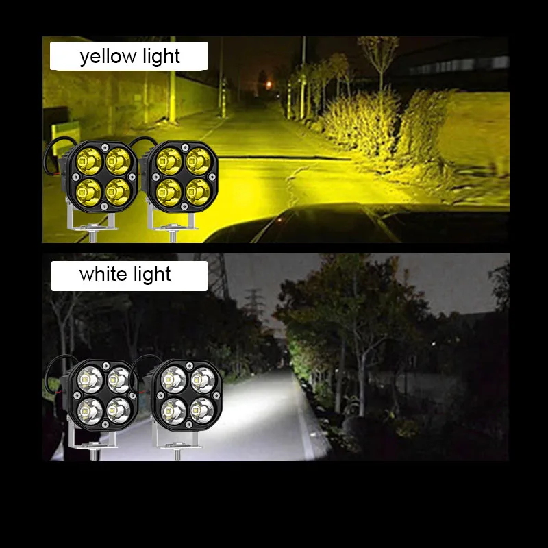 3 Inch Led Work Light Bar 12V 24V For Car Yellow Fog Lamp 4x4 Off road Motorcycle Tractors Driving Lights White Square Spotlight |