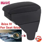 Подлокотник для Seat ibiza 6j Ibiza 6L, центральный контейнер для хранения, товары с USB светодиодный подсветкой