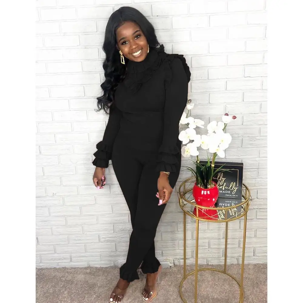 Зимний модный кардиган с воланами спортивный костюм длинным рукавом