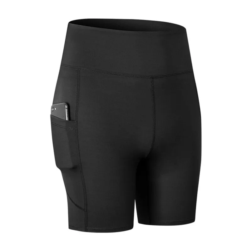 

Ladies' Yoga Shorts Women High-waist Hip-hugging Tights Pocket Fitness Shorts Casual Pants