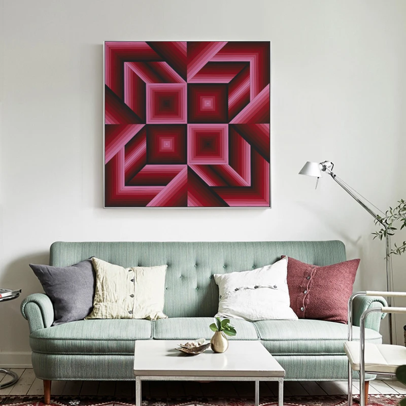 VICTOR VASARELY плакат геометрические абстрактные холст покраска стены декоративный художественные картины для гостиной Куадрос домашний декор квадратный