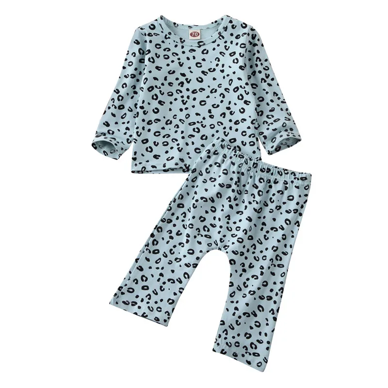 Одежда с леопардовым принтом для новорожденных от 0 до 18 месяцев топы длинными