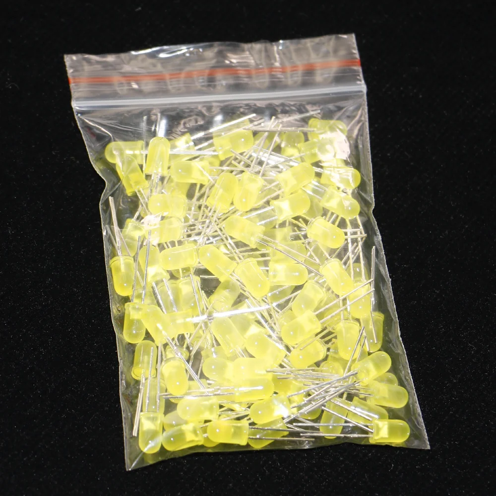 Комплект светодиодов 5 мм разные цвета белый зеленый красный синий желтый