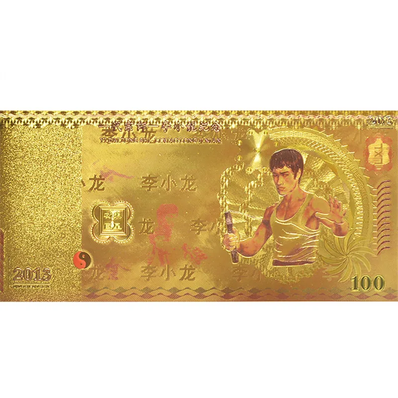 WR 2019 Горячая новинка искусственная кожа оптом Брюс Ли 100 Золотая фольга банкнота