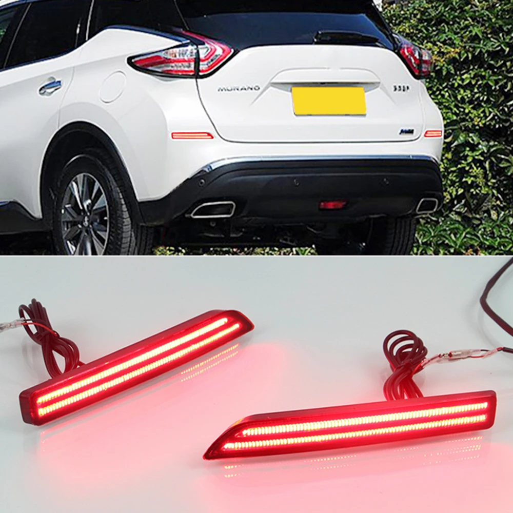 2 шт. для Nissan Murano 2015 2016 2017 2018 2019 светодиодный DRL задний бампер светильник