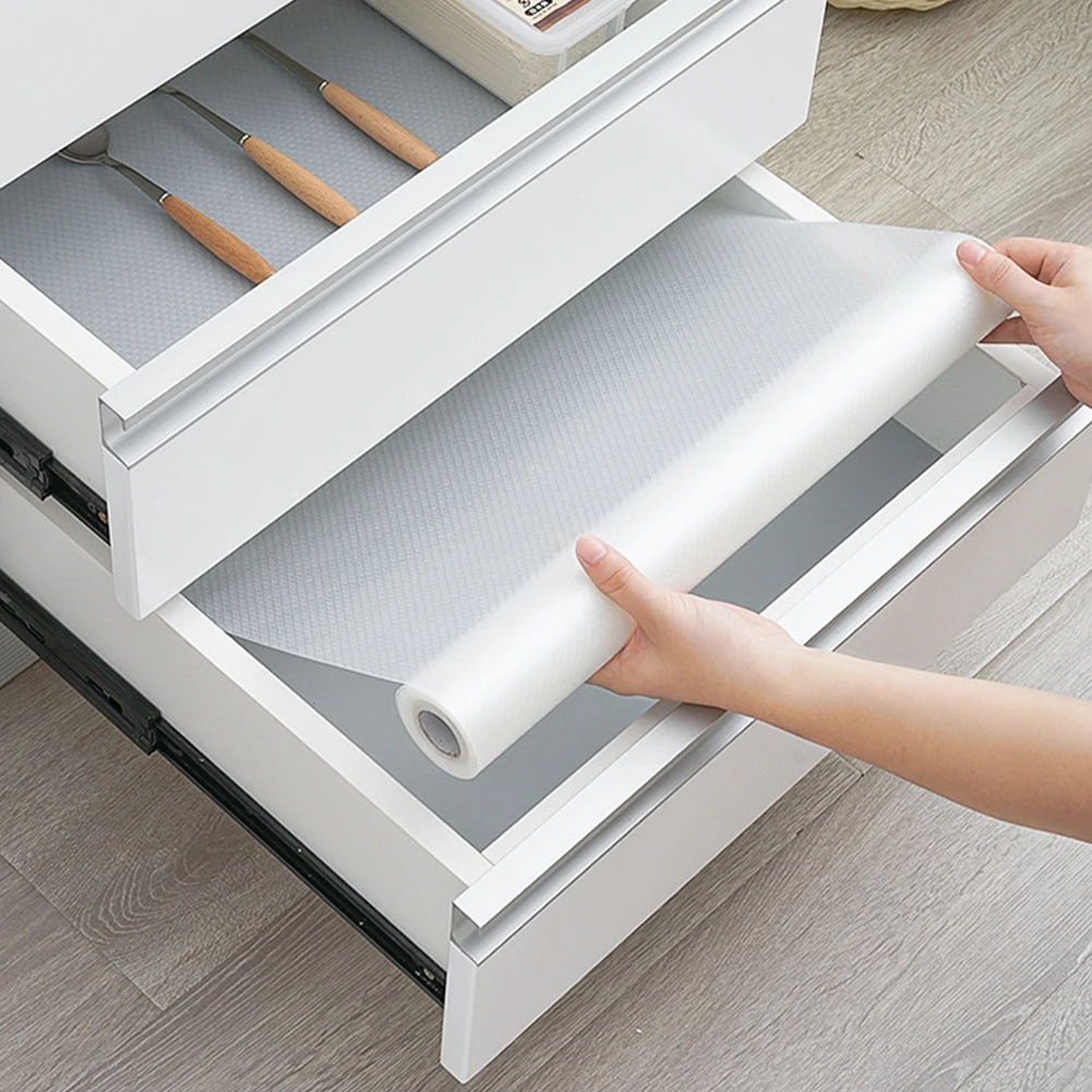 

Clear Waterproof Oilproof Shelf Cover Mat Drawer Liner Cabinet Non Slip Table Adhesive Kitchen Cupboard Refrigerator