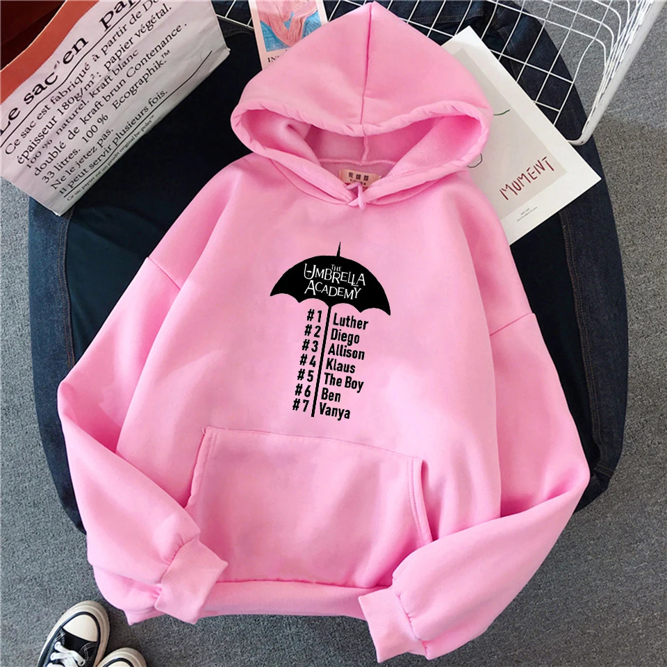 

Women O-neck Sweatshirt Autumn The Umbrella Academy Print Pullover Vintage Oversized Hoodies The Umbrella Academy Female Tops