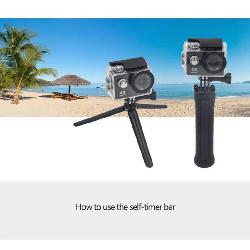 3 Way Grip Waterproof Monopod Selfie Stick Sports Camera Tripod Bracket Foldable Stand For Gopro Hero 5 6 4 for Xiaomi yi 4K