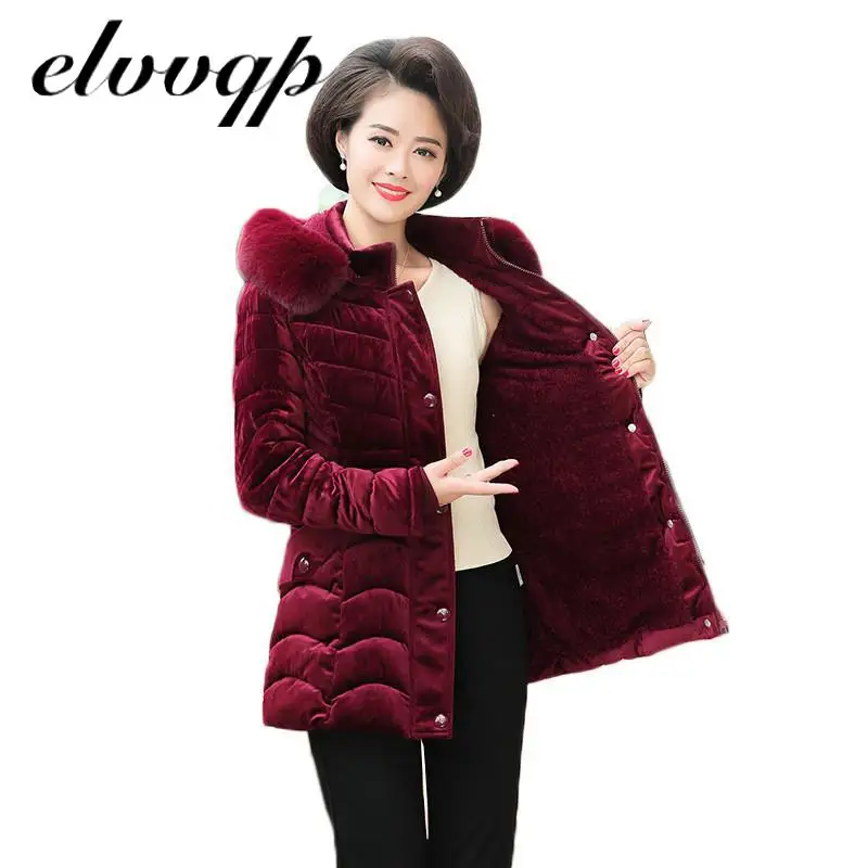 Женская зимняя хлопковая куртка для среднего возраста новинка 2020 плотное теплое