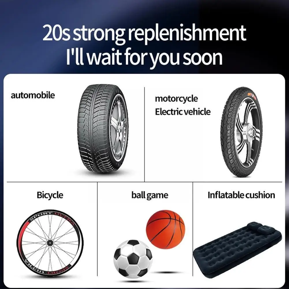 Car Air Pump Portable Wireless Compressor Tire Bicycle Led With Inflation Inflator Deflector Light Motorcycle Balloon T N3z9 | Автомобили