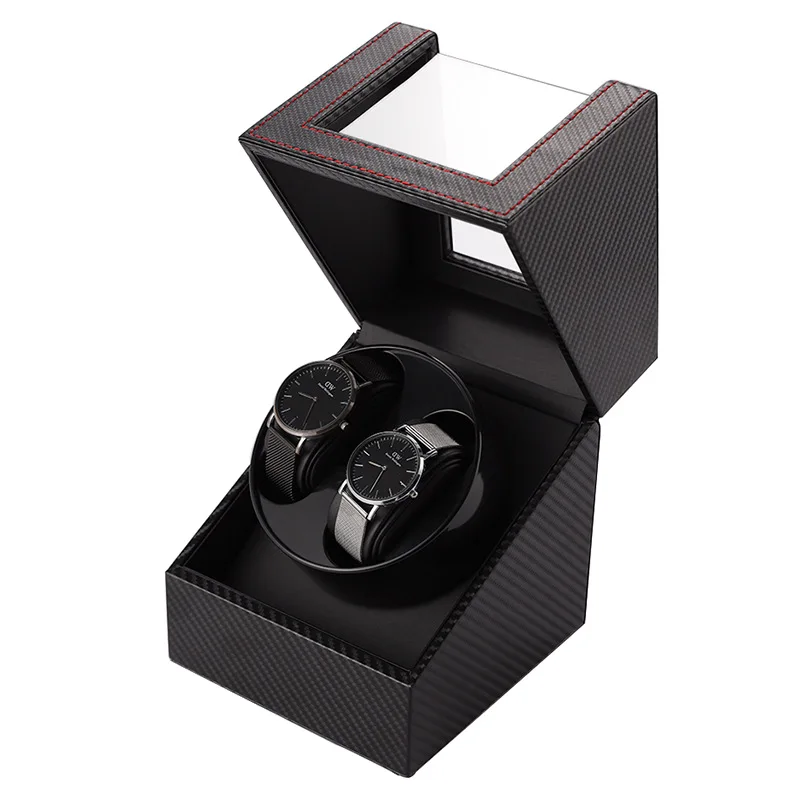 New PU Watch Winder Holder Display for Automatic Mechanical Watches Watch Box Double Watches Storing Box USB Charging 2+0