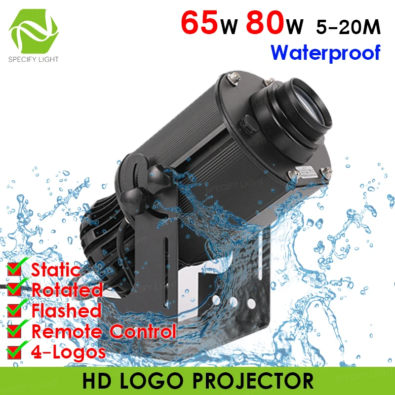 IP66 водонепроницаемый 65 Вт 80 HD Gobo проектор Сделай Сам Логотип Настройка DJ