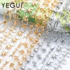 Цепочка для самостоятельного изготовления ювелирных изделий YEGUI C145, с родиевым покрытием, позолотой 18 карат, 0,3 микрон, медь, металл, Подвески, браслет, ожерелье, изготовление ювелирных изделий, 1 млот