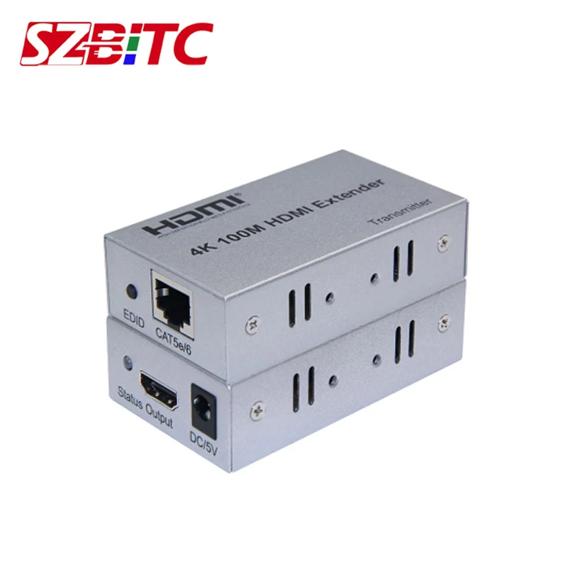 SZBITC 4K HDMI удлинитель 100 м по cat5e/6 кабелю Ethernet передатчик приемник для ПК синий DVD