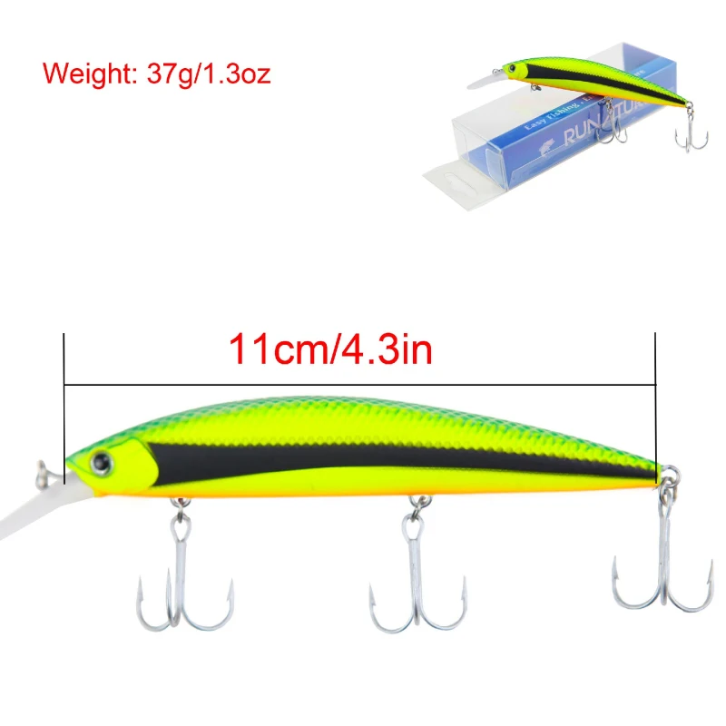 Runature Flash Minnow рыболовная приманка 110 мм 37 г погружающаяся искусственная жесткая