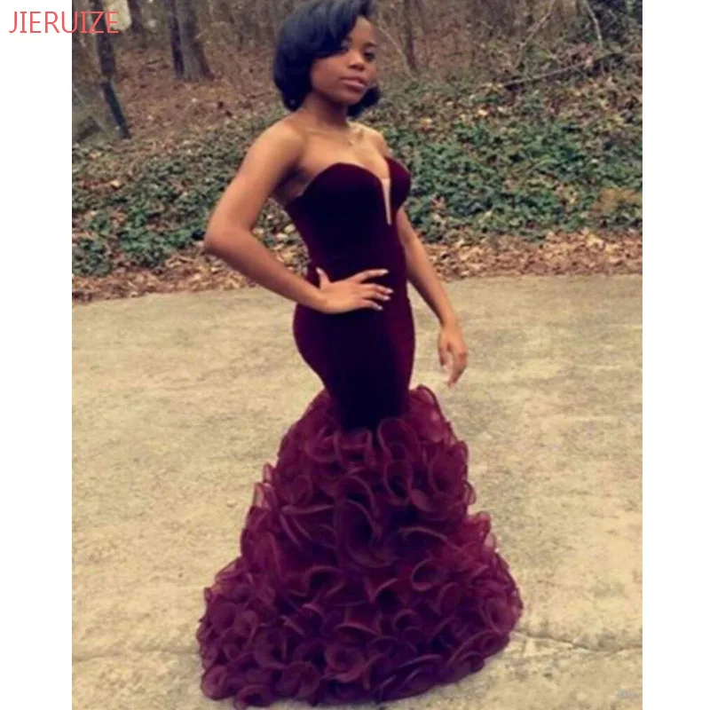 Брендовые вечерние платья JIERUIZE с юбкой годе длинные открытой спиной для