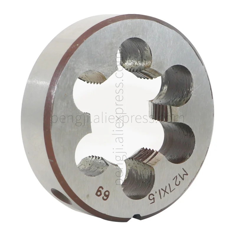

HSS 27mm X 1.5 Metric Right Hand Round Die, Machine Thread Die M27 X 1.5mm Pitch for Mold Machining, Alloy Steel Material.